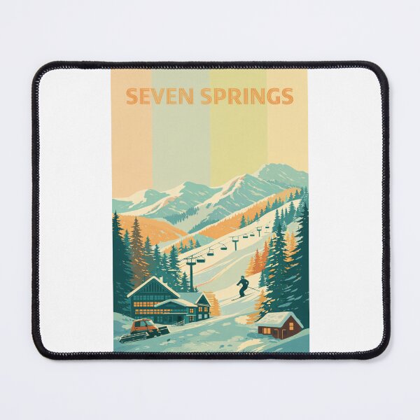 Item preview, Seven Springs Pennsylvania with Ski Lodge and Chairlifts in Retro Style designed and sold by Places On Earth.