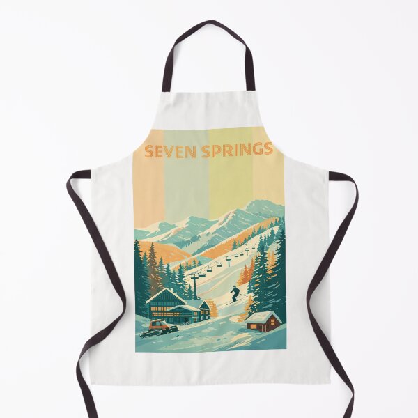 Item preview, Seven Springs Pennsylvania with Ski Lodge and Chairlifts in Retro Style designed and sold by Places On Earth.