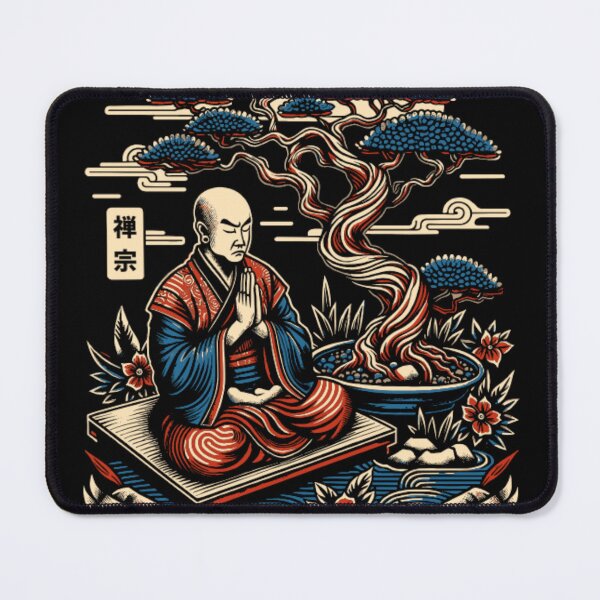 Item preview, Harmony in Silence - Japanese Zen Monk and Bonsai Tree Art designed and sold by GenZFashion000.