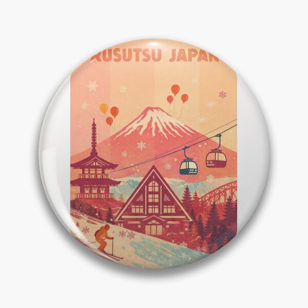 Item preview, Rusutsu Japan Ski Resort with Mount Yotei and Pagoda in Sunset Glow designed and sold by Places On Earth.