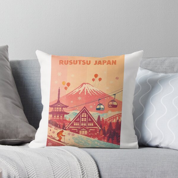 Item preview, Rusutsu Japan Ski Resort with Mount Yotei and Pagoda in Sunset Glow designed and sold by Places On Earth.