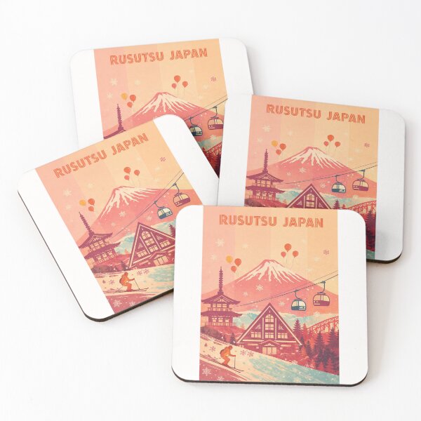Item preview, Rusutsu Japan Ski Resort with Mount Yotei and Pagoda in Sunset Glow designed and sold by Places On Earth.