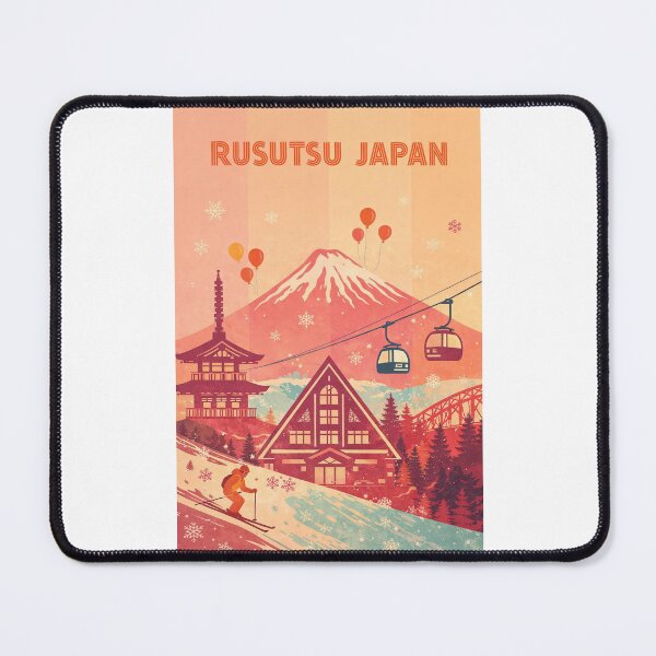 Item preview, Rusutsu Japan Ski Resort with Mount Yotei and Pagoda in Sunset Glow designed and sold by Places On Earth.