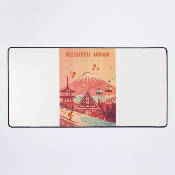 Item preview, Rusutsu Japan Ski Resort with Mount Yotei and Pagoda in Sunset Glow designed and sold by Places On Earth.