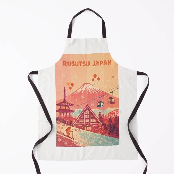 Item preview, Rusutsu Japan Ski Resort with Mount Yotei and Pagoda in Sunset Glow designed and sold by Places On Earth.