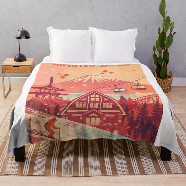 Item preview, Rusutsu Japan Ski Resort with Mount Yotei and Pagoda in Sunset Glow designed and sold by Places On Earth.