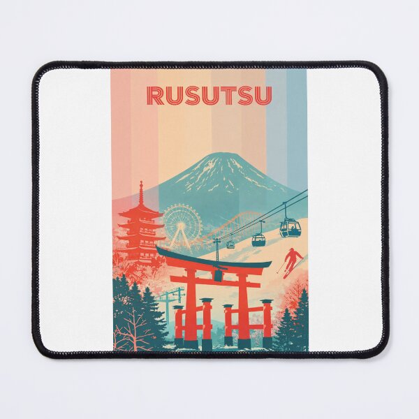 Item preview, Rusutsu Ski Area with Mount Yotei, Torii Gate, and Amusement Attractions designed and sold by Places On Earth.