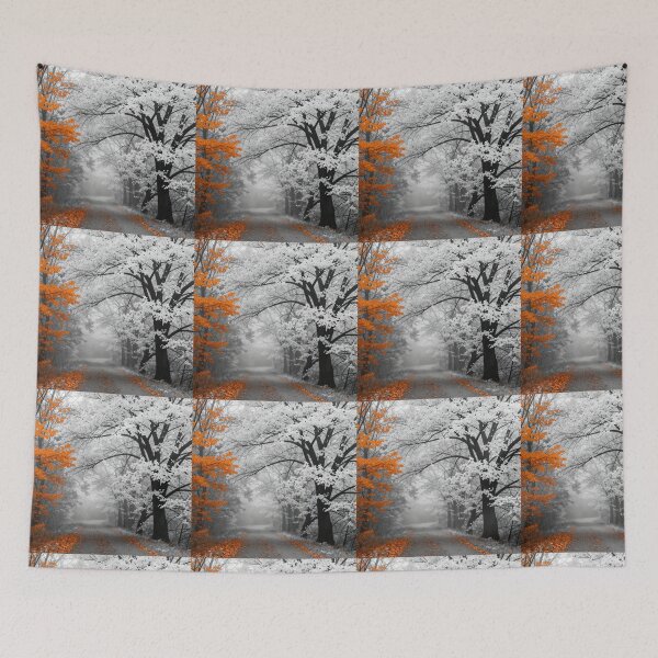 Item preview, Orange Leaves in the Misty Forest designed and sold by PixelVibe782.