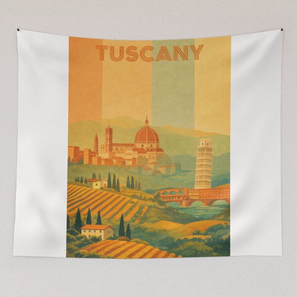 Item preview, Tuscany Italy with Florence Cathedral, Leaning Tower of Pisa and Vineyards designed and sold by Places On Earth.