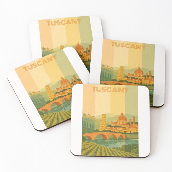 Item preview, Tuscany with Duomo of Florence and Leaning Tower of Pisa by the Arno River designed and sold by Places On Earth.