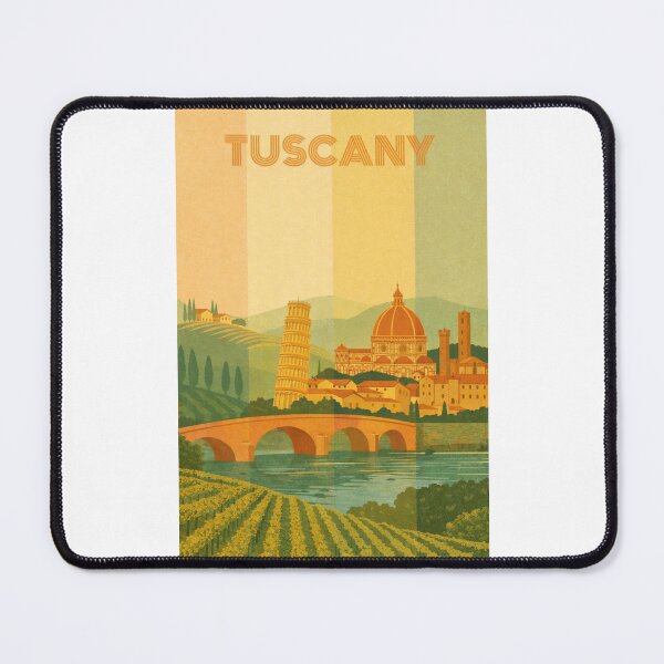 Item preview, Tuscany with Duomo of Florence and Leaning Tower of Pisa by the Arno River designed and sold by Places On Earth.