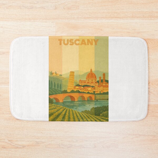 Item preview, Tuscany with Duomo of Florence and Leaning Tower of Pisa by the Arno River designed and sold by Places On Earth.