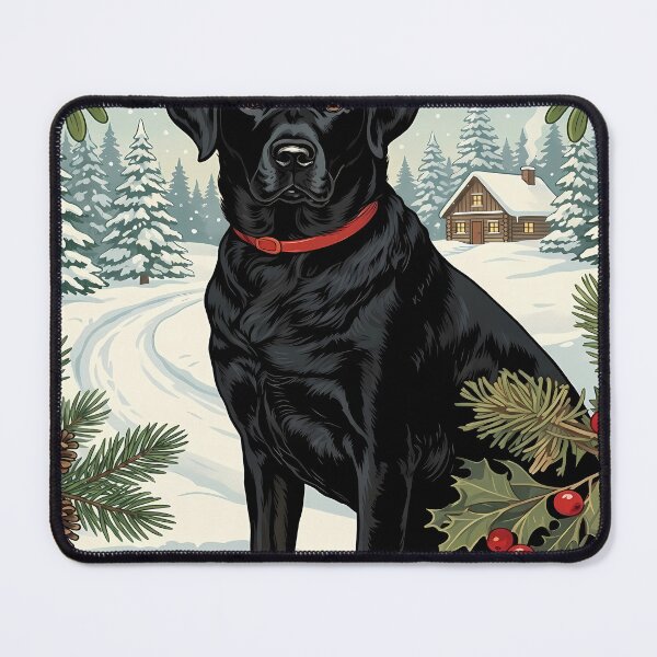 Item preview, Christmas Labrador Retriever in Winter Scene designed and sold by CandyCaneKennie.