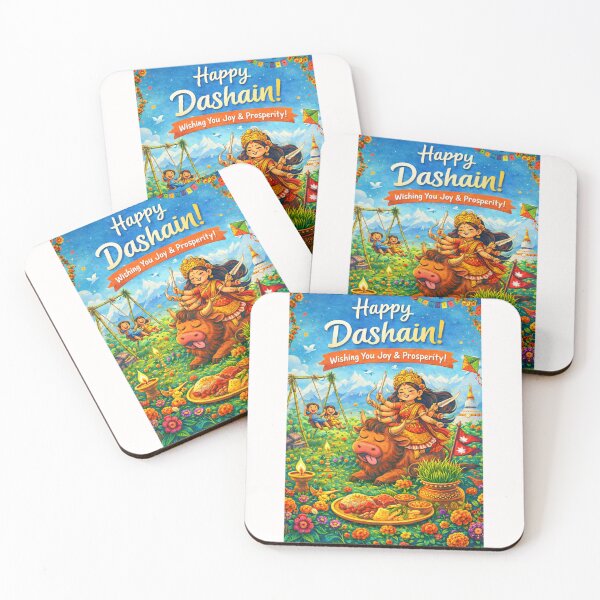 Item preview, Dashain Festival Nepal with Goddess Durga, Mountains and Celebration designed and sold by Places On Earth.
