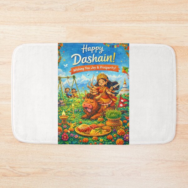 Item preview, Dashain Festival Nepal with Goddess Durga, Mountains and Celebration designed and sold by Places On Earth.
