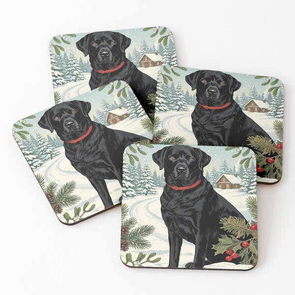 Item preview, Christmas Labrador Retriever in Winter Scene designed and sold by ChiqueAvenue.