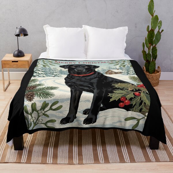 Item preview, Christmas Labrador Retriever in Winter Scene designed and sold by ChiqueAvenue.