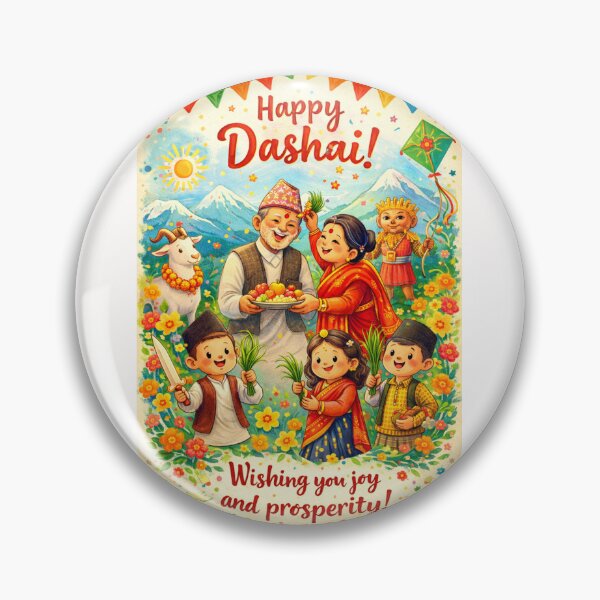 Item preview, Traditional Dashai Festival in Nepal with Family, Goat and Mountains designed and sold by Places On Earth.