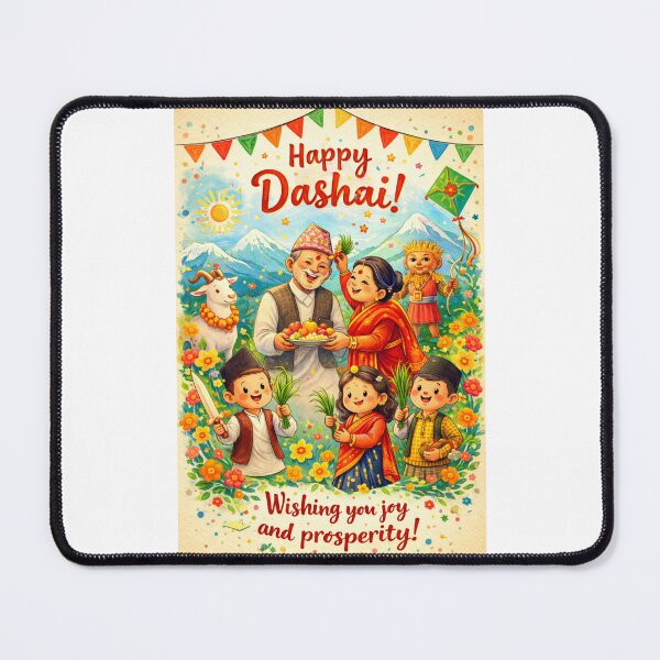 Item preview, Traditional Dashai Festival in Nepal with Family, Goat and Mountains designed and sold by Places On Earth.