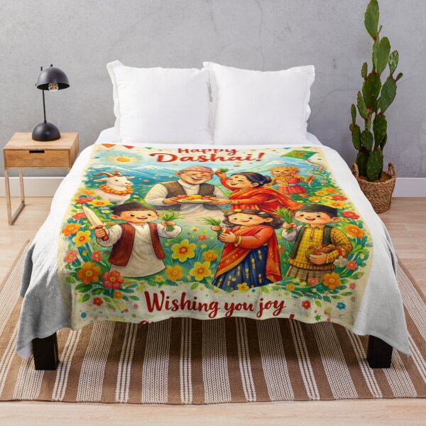 Item preview, Traditional Dashai Festival in Nepal with Family, Goat and Mountains designed and sold by Places On Earth.
