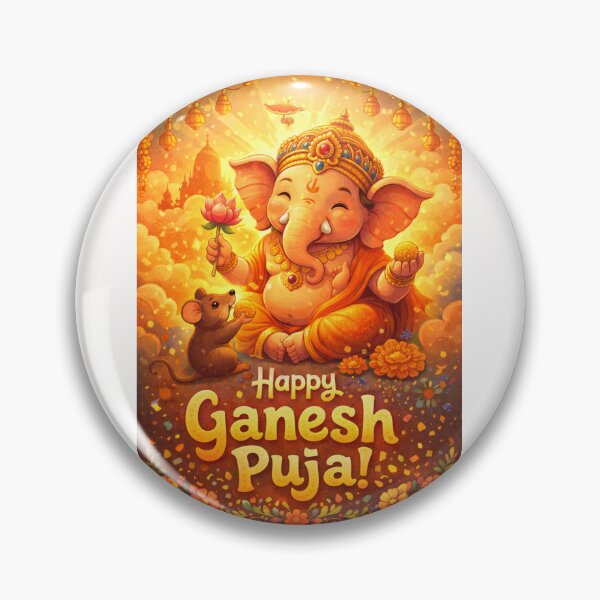 Item preview, Ganesh Puja Festival with Ganesha and Mouse in Hindu Temple Setting designed and sold by Places On Earth.