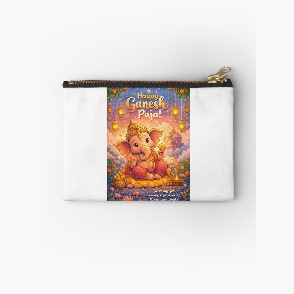 Item preview, Ganesh Puja Celebration with Baby Ganesha and Lanterns in Starry Night Sky designed and sold by Places On Earth.