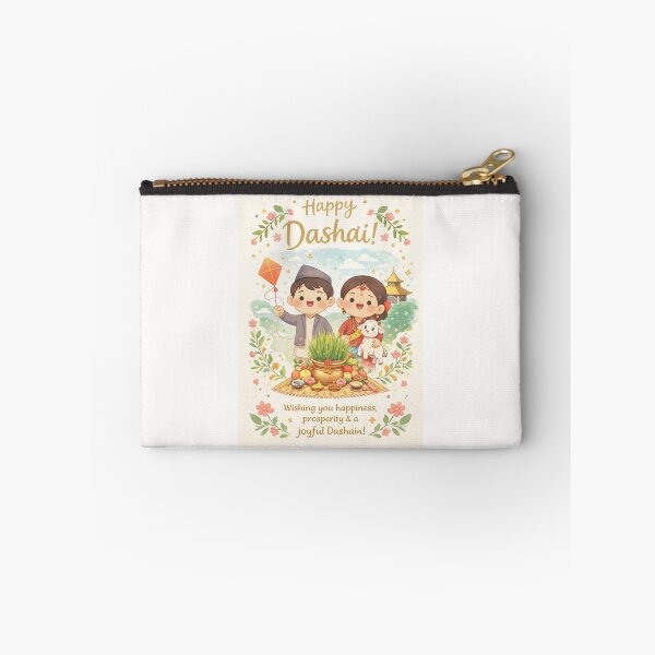 Item preview, Dashai in Nepal with Children, Goat and Jamara in Pastel Landscape designed and sold by Places On Earth.