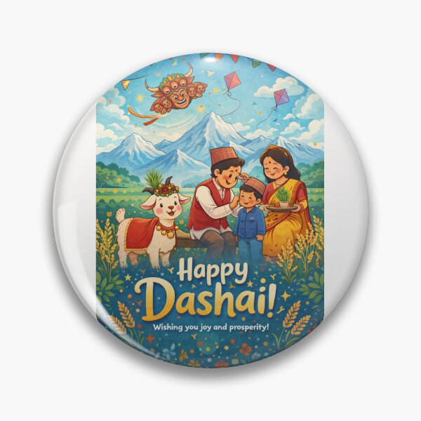 Item preview, Dashai Festival Celebration in Nepal with Family, Goat, and Himalayas designed and sold by Places On Earth.