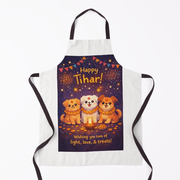 Item preview, Tihar Celebration with Three Adorned Dogs, Marigolds, and Fireworks in Nepal designed and sold by Places On Earth.
