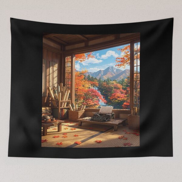 Item preview, Autumn writing room with mountain view designed and sold by ChiqueAvenue.