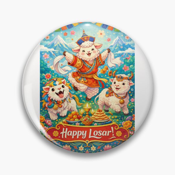 Item preview, Losar Festival in Nepal with Tibetan Dancers, Prayer Flags and Mountains designed and sold by Places On Earth.