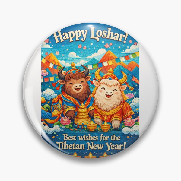 Item preview, Happy Losar Tibetan New Year Card with Yak and Himalayan Scenery designed and sold by Places On Earth.