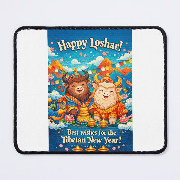 Item preview, Happy Losar Tibetan New Year Card with Yak and Himalayan Scenery designed and sold by Places On Earth.