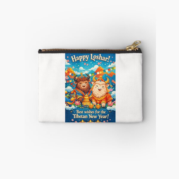 Item preview, Happy Losar Tibetan New Year Card with Yak and Himalayan Scenery designed and sold by Places On Earth.