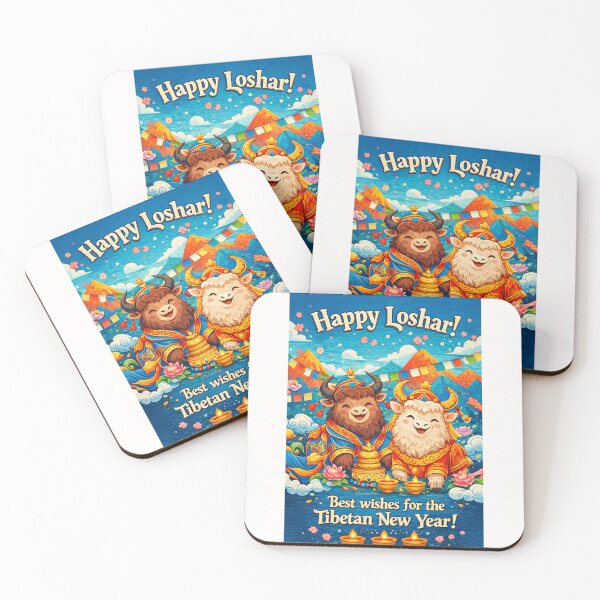 Item preview, Happy Losar Tibetan New Year Card with Yak and Himalayan Scenery designed and sold by Places On Earth.