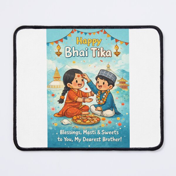 Item preview, Bhai Tika Greeting Card from Nepal with Brother and Sister by Swayambhunath designed and sold by Places On Earth.