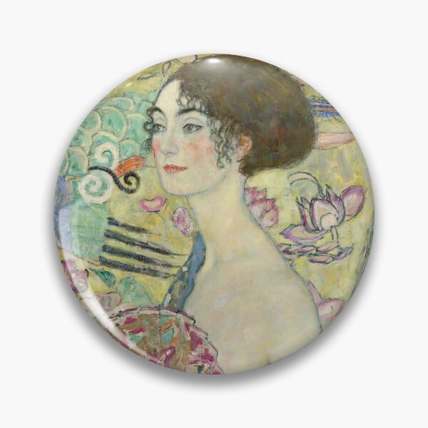 Item preview, Lady With Fan by Gustav Klimt: Vienna Secession Art Nouveau Poster designed and sold by artofuniverse.