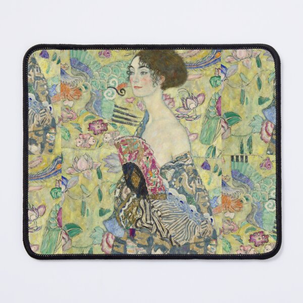 Item preview, Lady With Fan by Gustav Klimt: Vienna Secession Art Nouveau Poster designed and sold by artofuniverse.