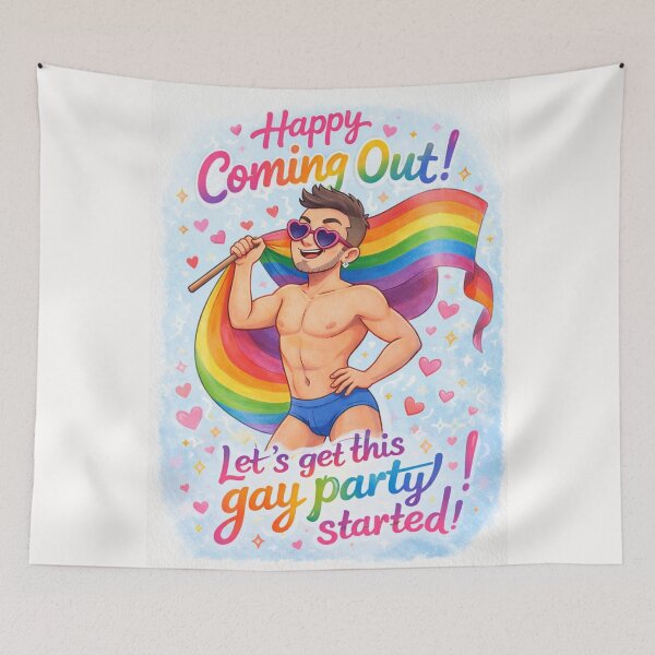 Item preview, Coming Out Greeting with Rainbow Flag, Hearts, and Empowerment designed and sold by Places On Earth.