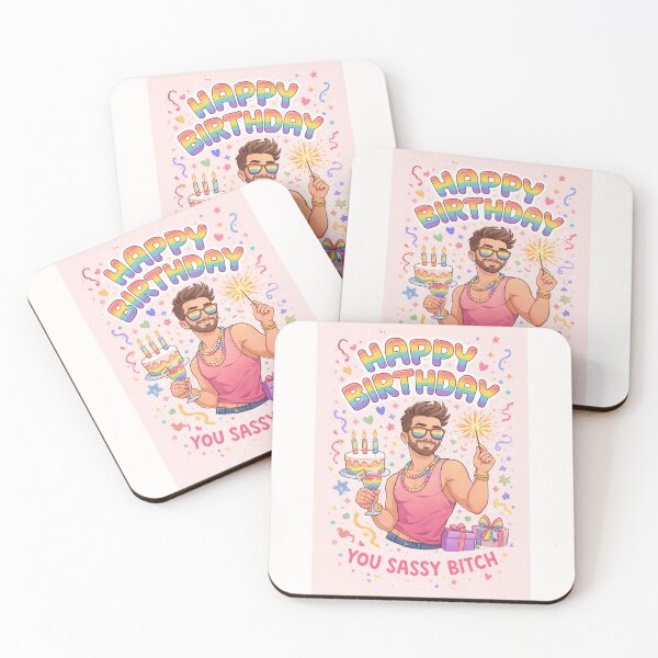 Item preview, LGBTQ Birthday Card with Rainbow Text, Gifts, and Sparkles designed and sold by Places On Earth.