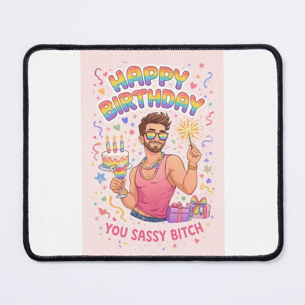 Item preview, LGBTQ Birthday Card with Rainbow Text, Gifts, and Sparkles designed and sold by Places On Earth.