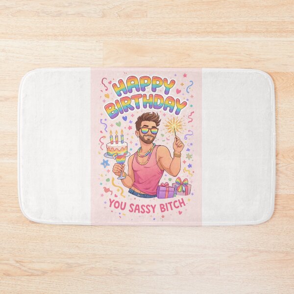 Item preview, LGBTQ Birthday Card with Rainbow Text, Gifts, and Sparkles designed and sold by Places On Earth.