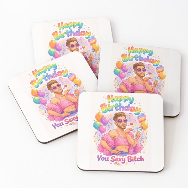 Item preview, Rainbow Gay Birthday Greeting with Heart Glasses and Martini designed and sold by Places On Earth.