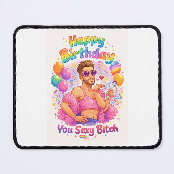 Item preview, Rainbow Gay Birthday Greeting with Heart Glasses and Martini designed and sold by Places On Earth.
