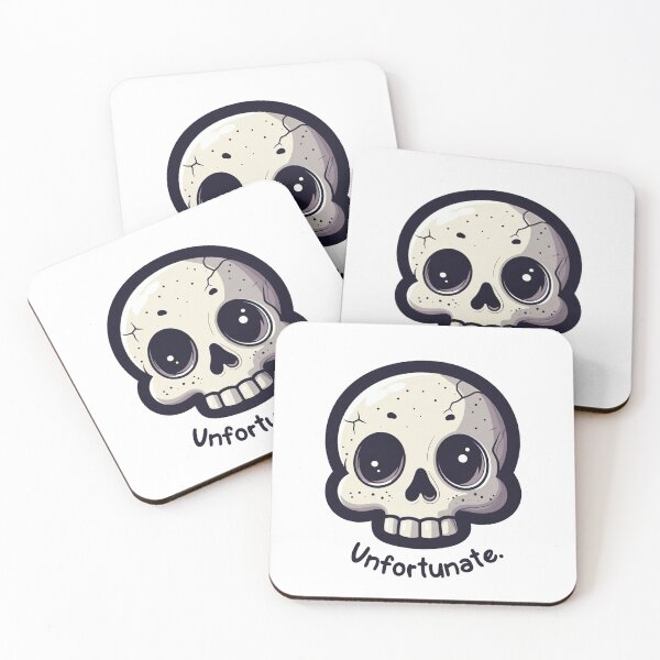 Item preview, Cute Skull Saying Unfortunate Dark Humor Illustration designed and sold by SassyArtistry.