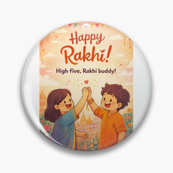 Item preview, Raksha Bandhan Greeting with Sibling High Five and Rakhi Bracelet designed and sold by Aryabek.