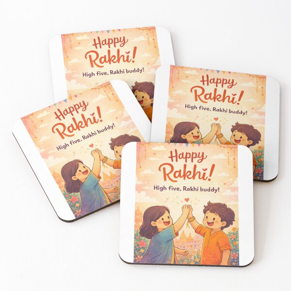 Item preview, Raksha Bandhan Greeting with Sibling High Five and Rakhi Bracelet designed and sold by Aryabek.
