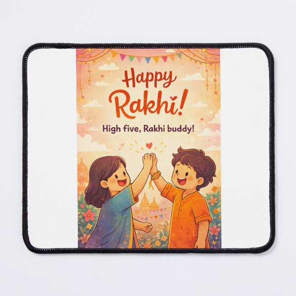 Item preview, Raksha Bandhan Greeting with Sibling High Five and Rakhi Bracelet designed and sold by Aryabek.