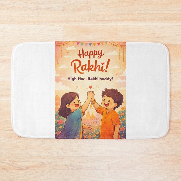 Item preview, Raksha Bandhan Greeting with Sibling High Five and Rakhi Bracelet designed and sold by Aryabek.