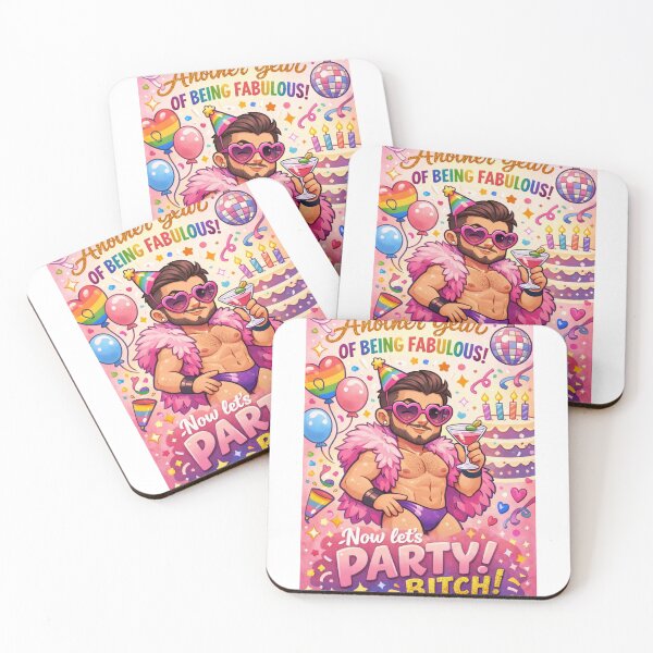 Item preview, Gay Birthday Greetings with Pride Balloons and Disco Vibes designed and sold by Aryabek.